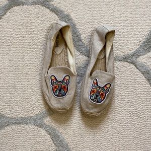 Soludos French bulldog flat espadrille shoes
